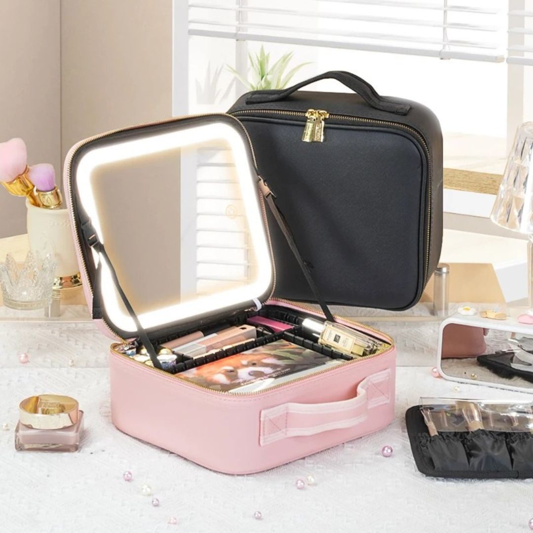 Portable Makeup Bag - LED Mirror