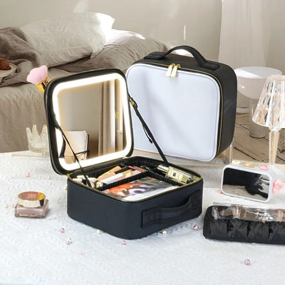 Portable Makeup Bag - LED Mirror